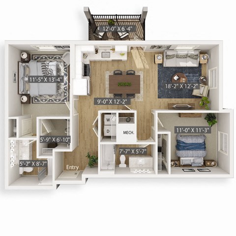 Cedar 3D Floorplan Illustration